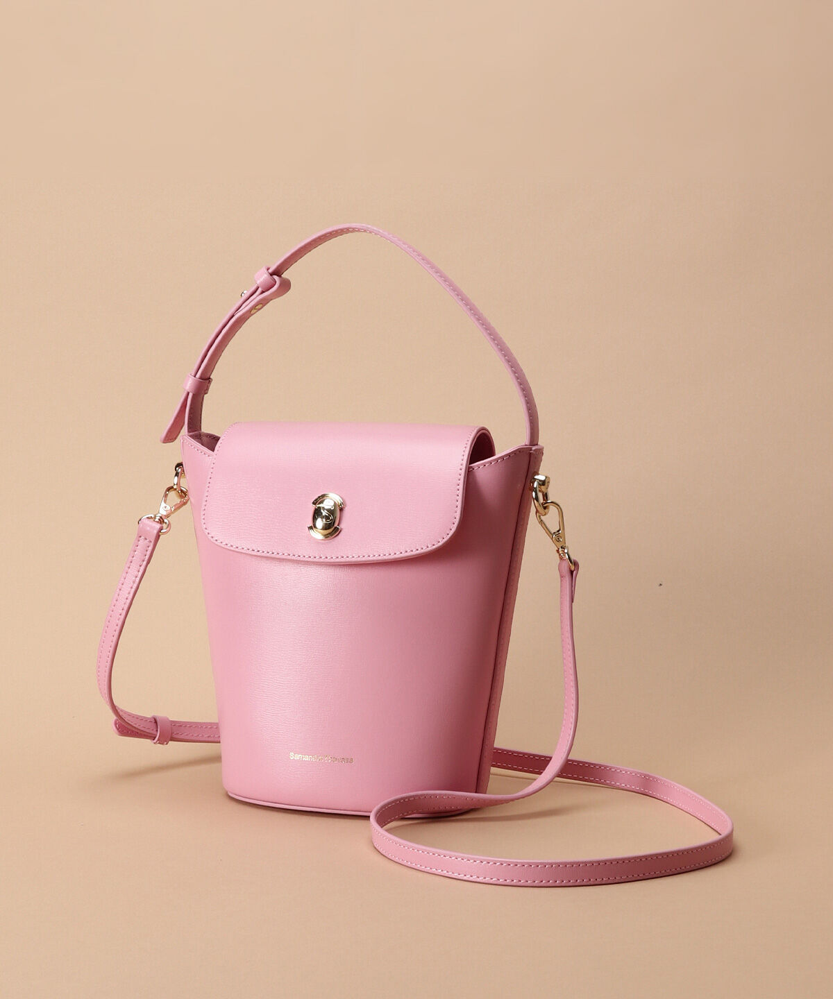 Samantha Thavasa「[日韓共同企画]シンプルスプリットレザーバケットバッグ」|ハンドバッグ|