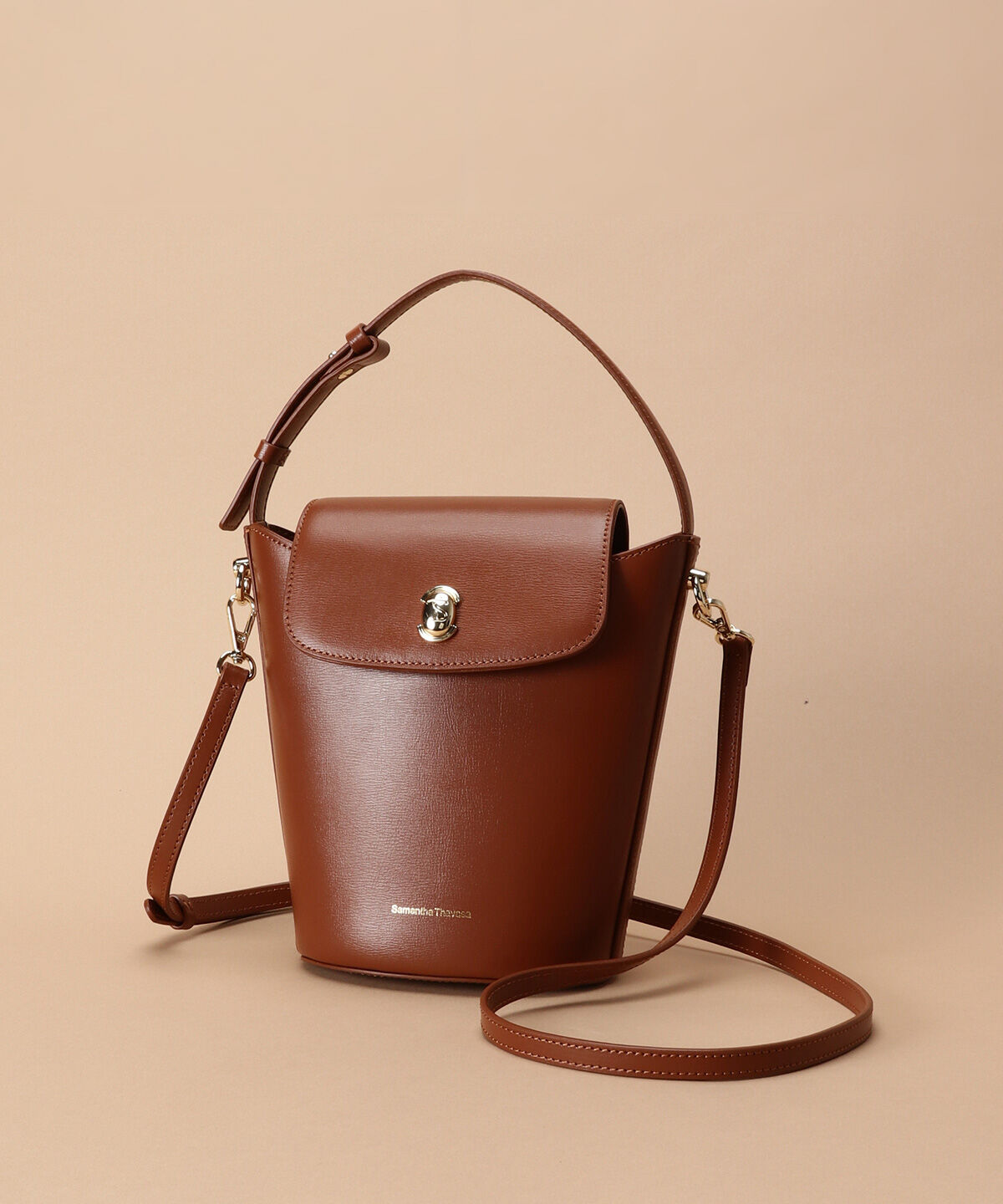 Samantha Thavasa「[日韓共同企画]シンプルスプリットレザーバケットバッグ」|ハンドバッグ|