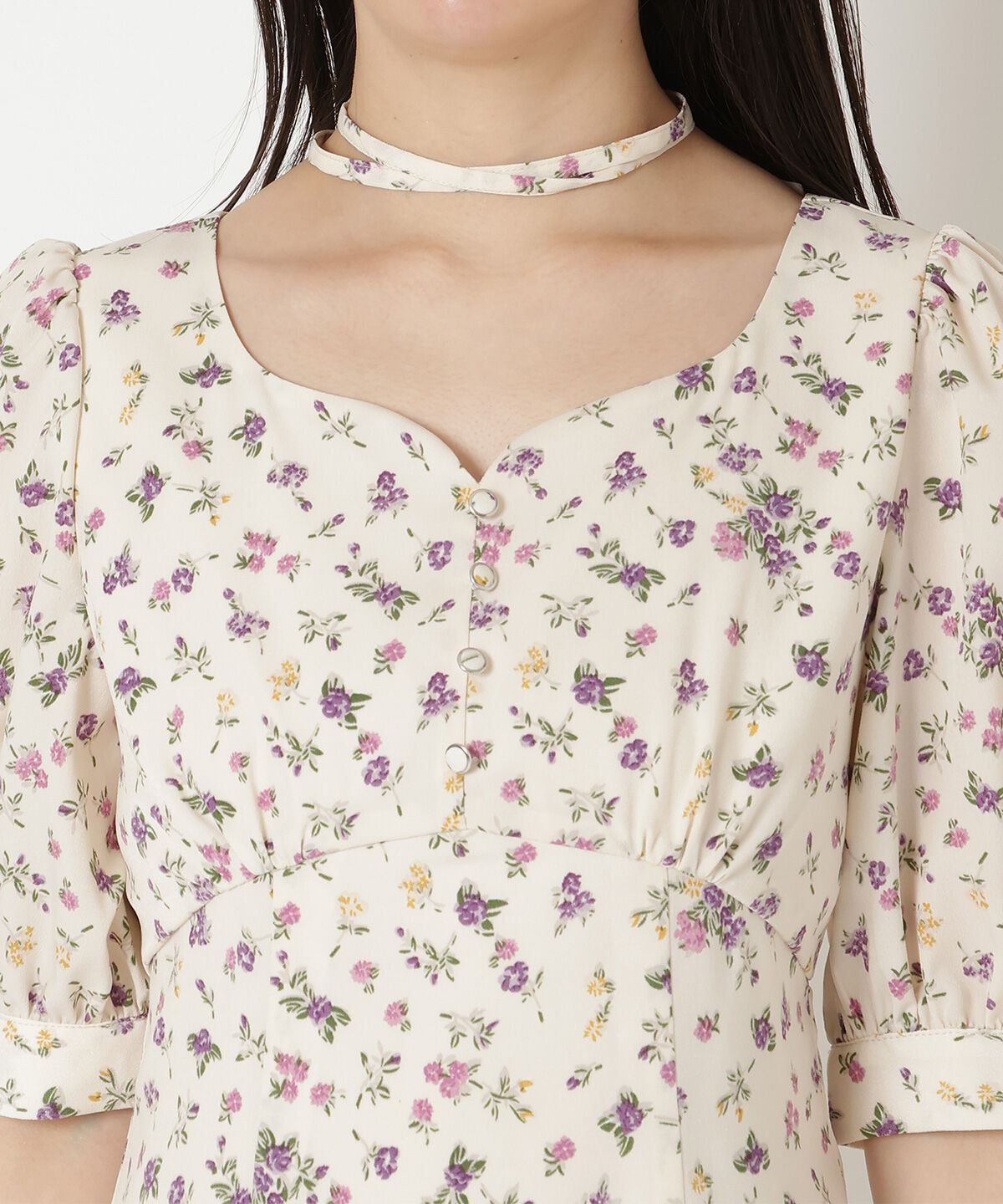 REDYAZEL「チョーカー付きフラワーワンピース」|ワンピース|