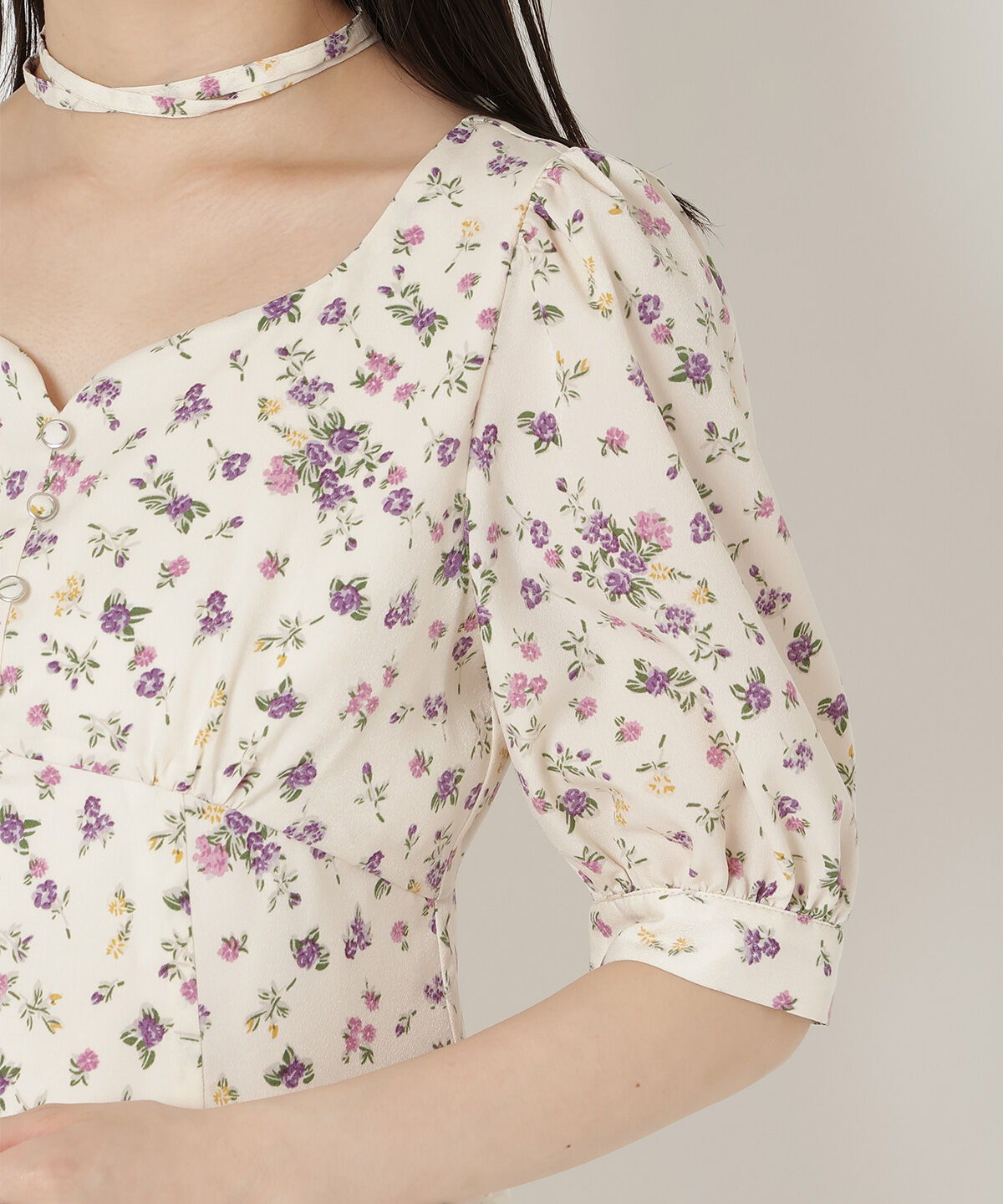 REDYAZEL「チョーカー付きフラワーワンピース」|ワンピース|