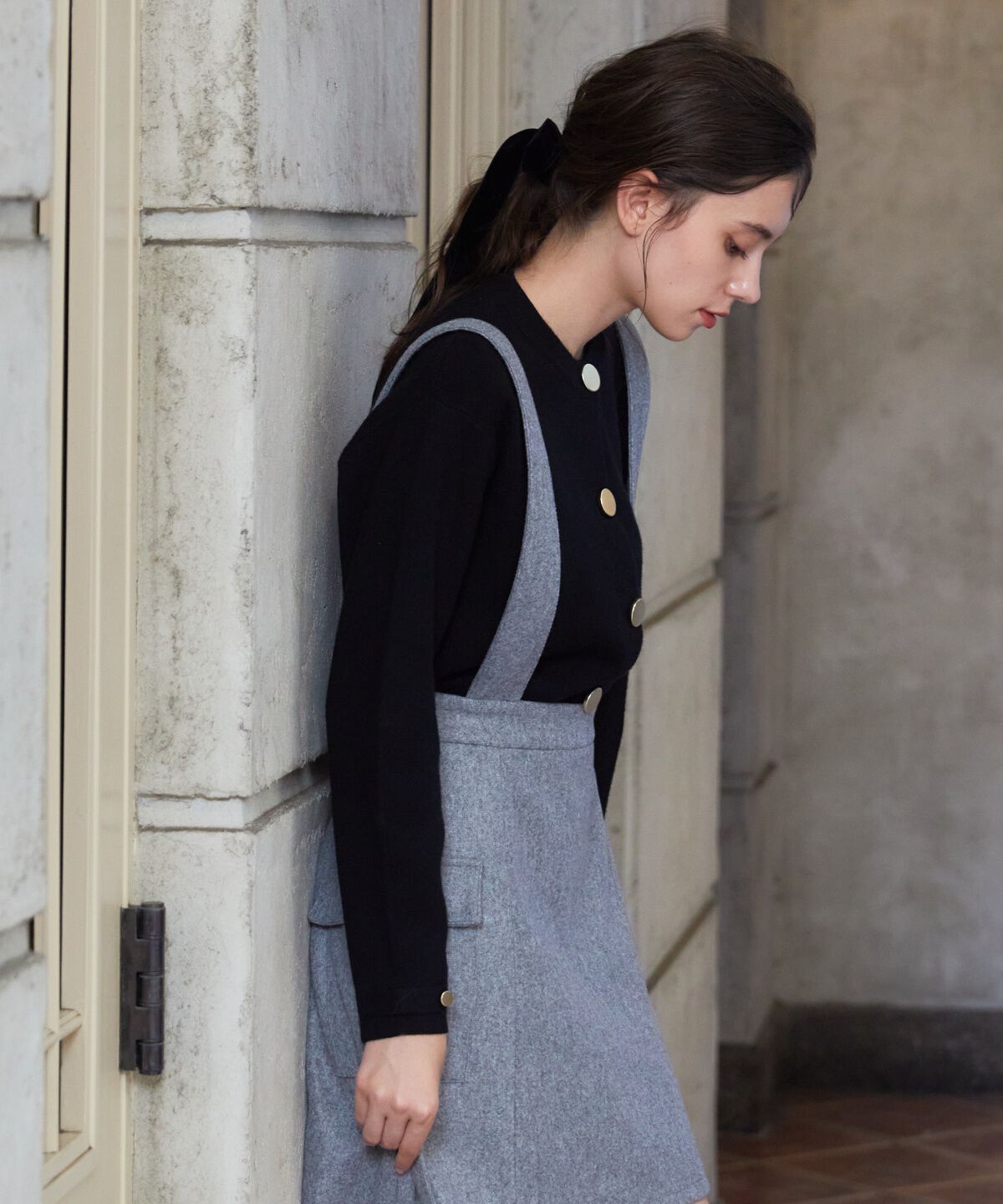 REDYAZEL「ゴールドボタンニットカーディガン」|カーディガン|