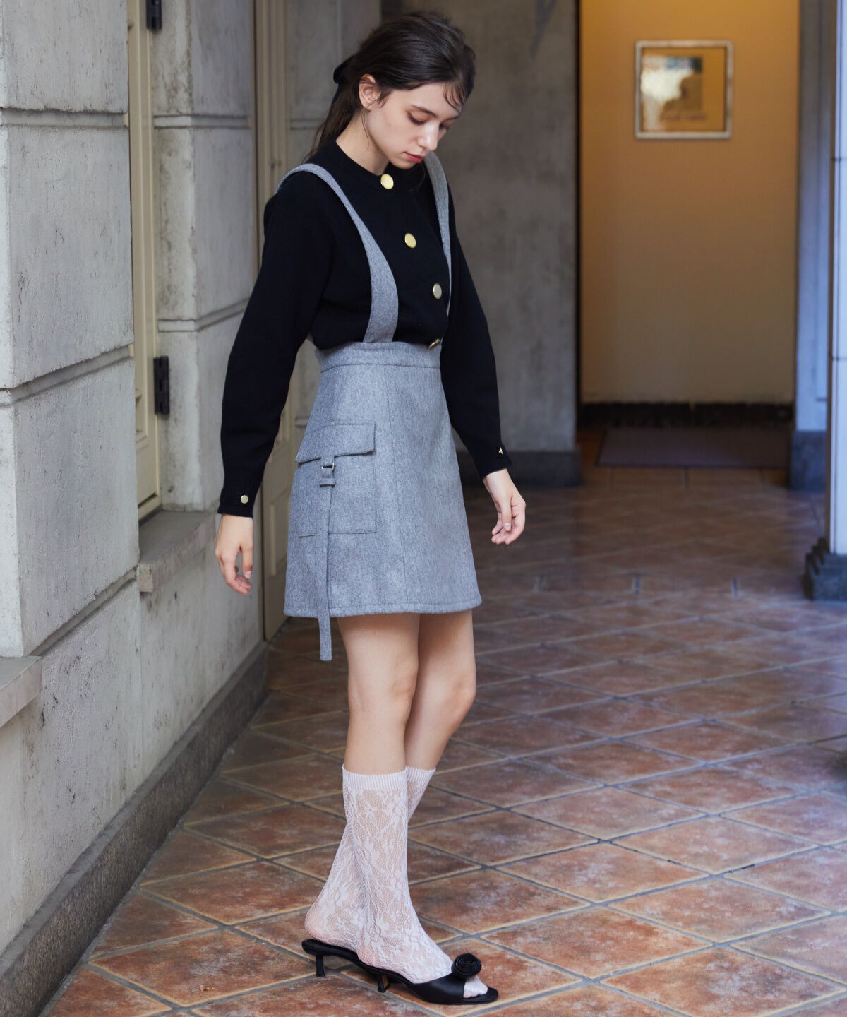 REDYAZEL「ゴールドボタンニットカーディガン」|カーディガン|