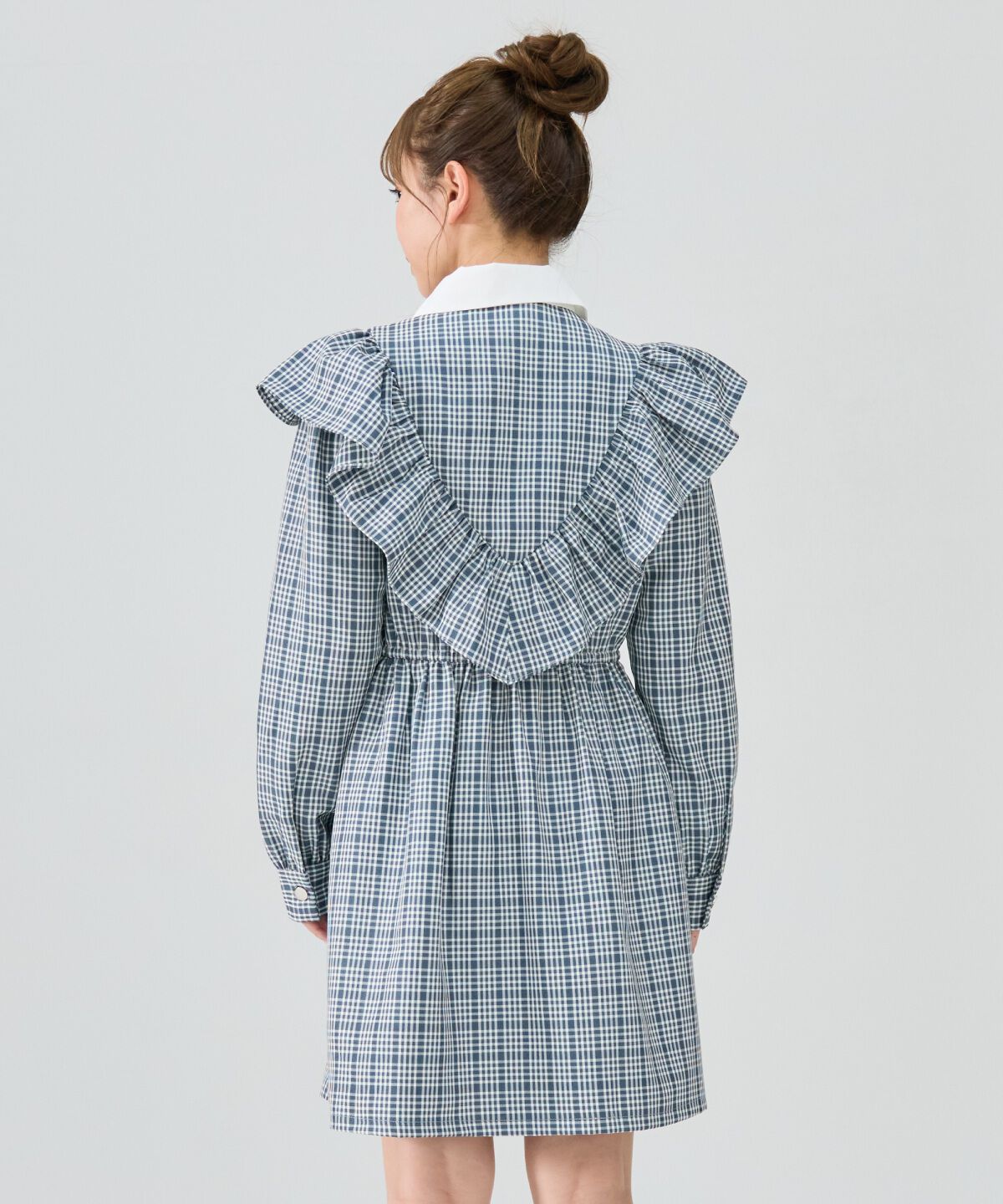 REDYAZEL「チェックフロントジップフリルミニシャツワンピース」|ワンピース|