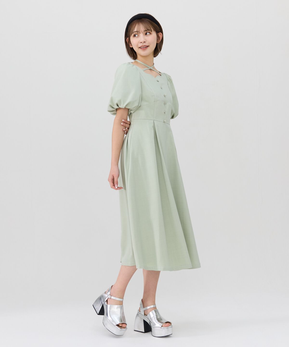 REDYAZEL「バルーンスリーブワンピース」|ワンピース|ミント