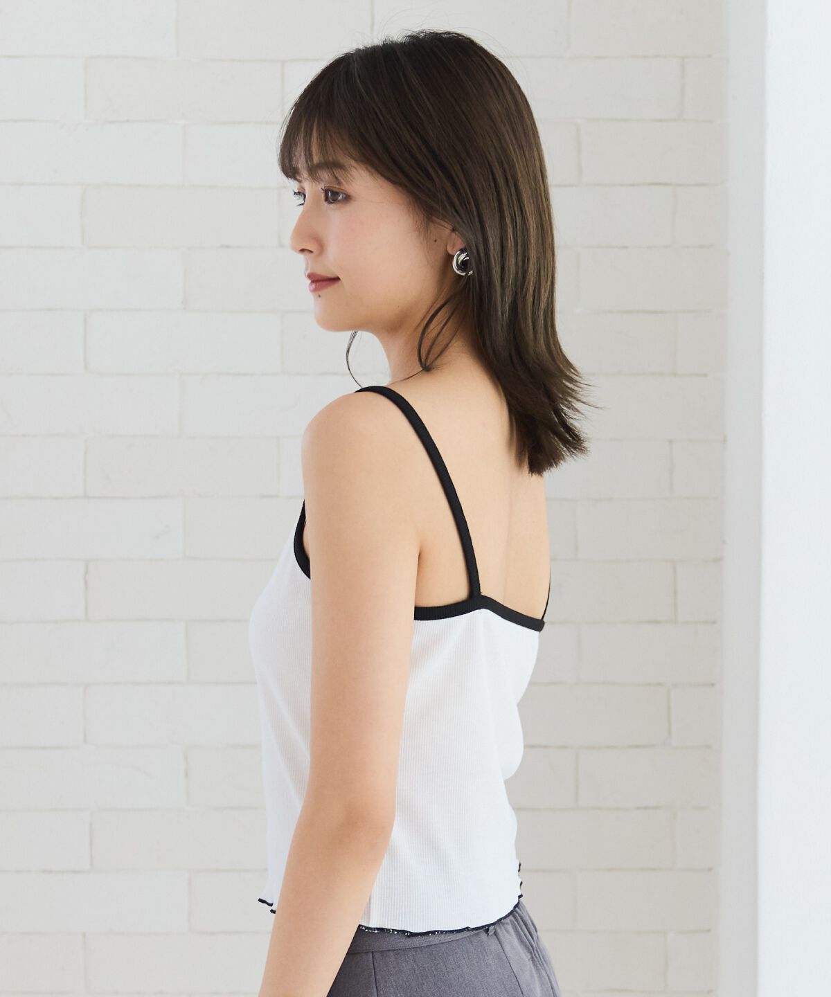 REDYAZEL「バイカラーパイピングカーディガン＆キャミソールセット」|カーディガン|