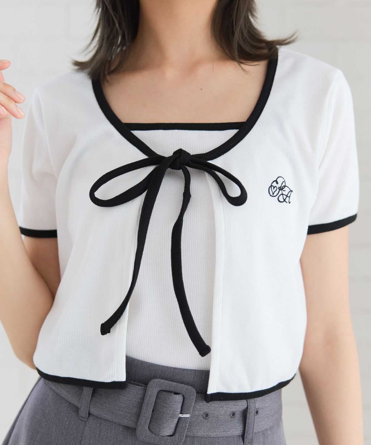 REDYAZEL「バイカラーパイピングカーディガン＆キャミソールセット」|カーディガン|