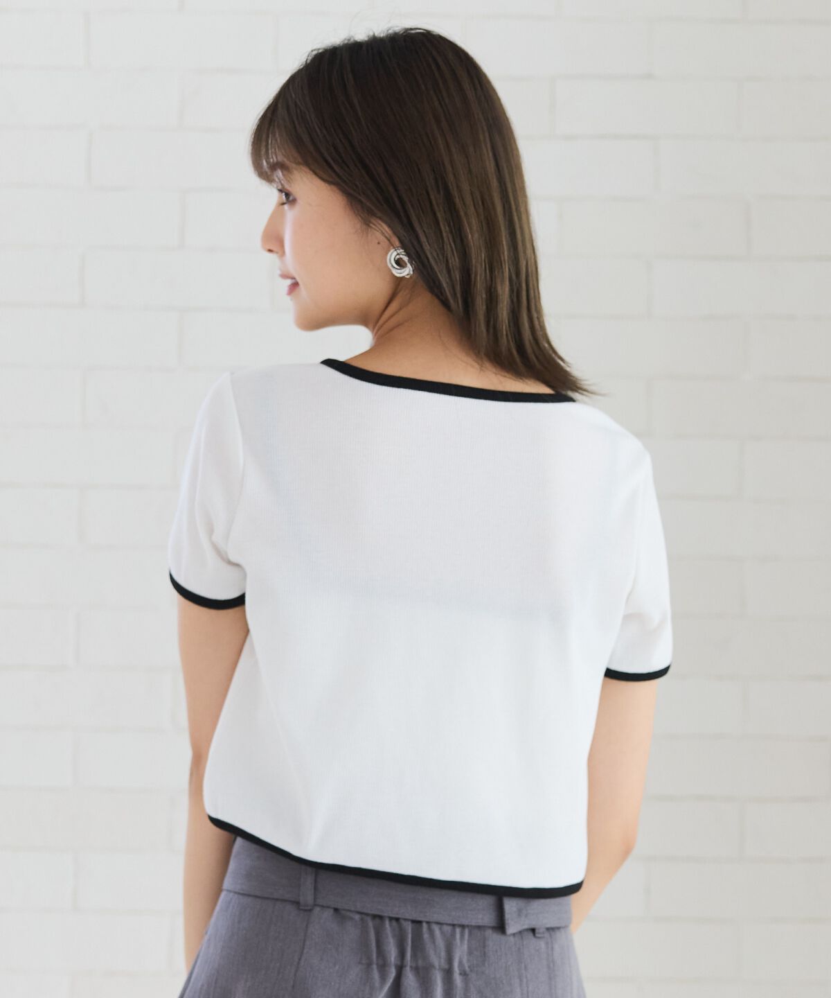 REDYAZEL「バイカラーパイピングカーディガン＆キャミソールセット」|カーディガン|