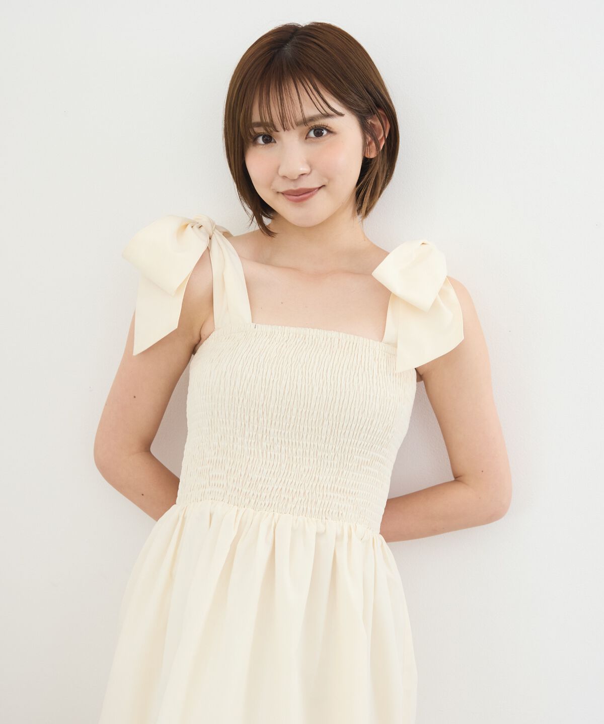 REDYAZEL「リボンショルダーティアードワンピース」|ワンピース|