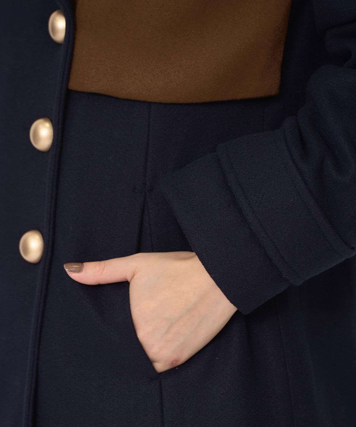 REDYAZEL「バイカラースリムチェスターコート」|ステンカラーコート|