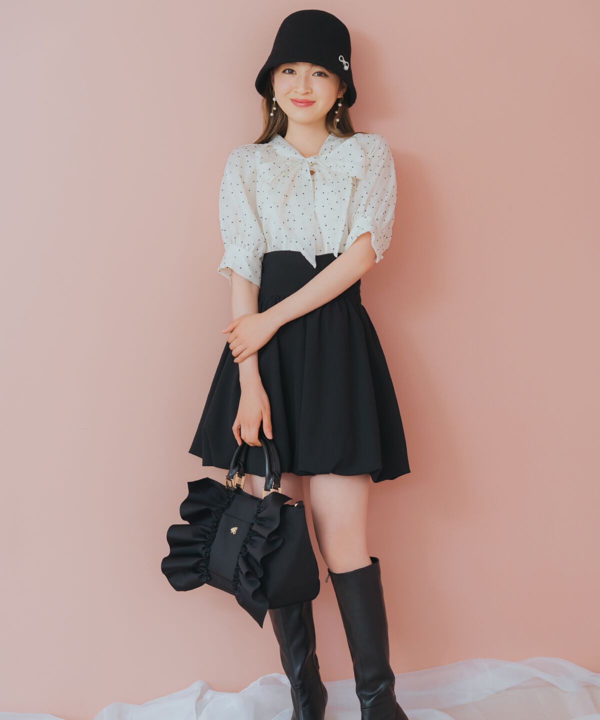 トクコプルミエヴォル 刺繍 変形スカート バルーン ウール C526 ミニバルーンスカート（WILLSELECTION）｜ルミネのファッション通販