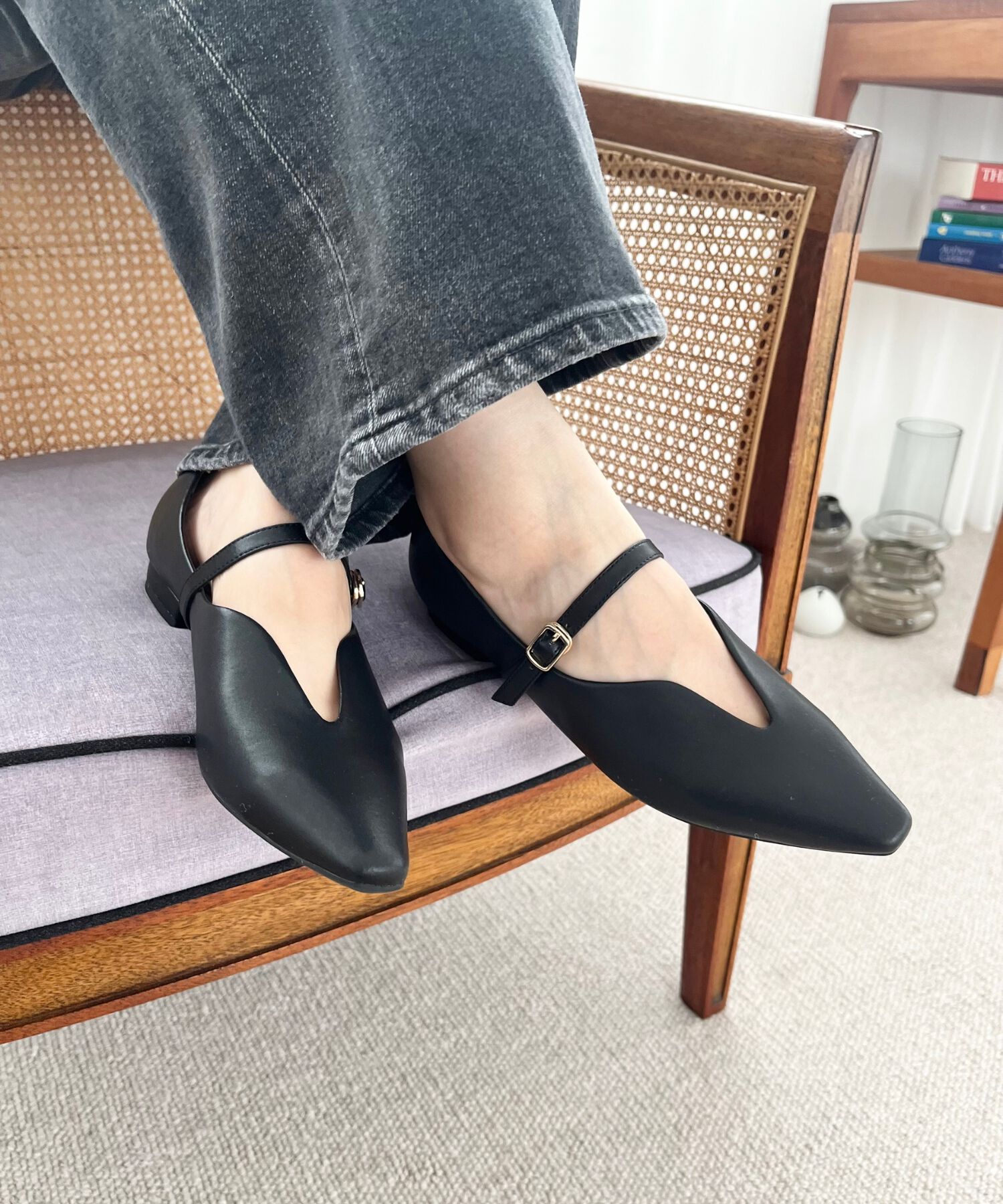 ORiental TRaffic「【WEB限定】ベルト デザイン フラットパンプス /45302  ベーシック  シンプル ストラップパンプス」|パンプス|