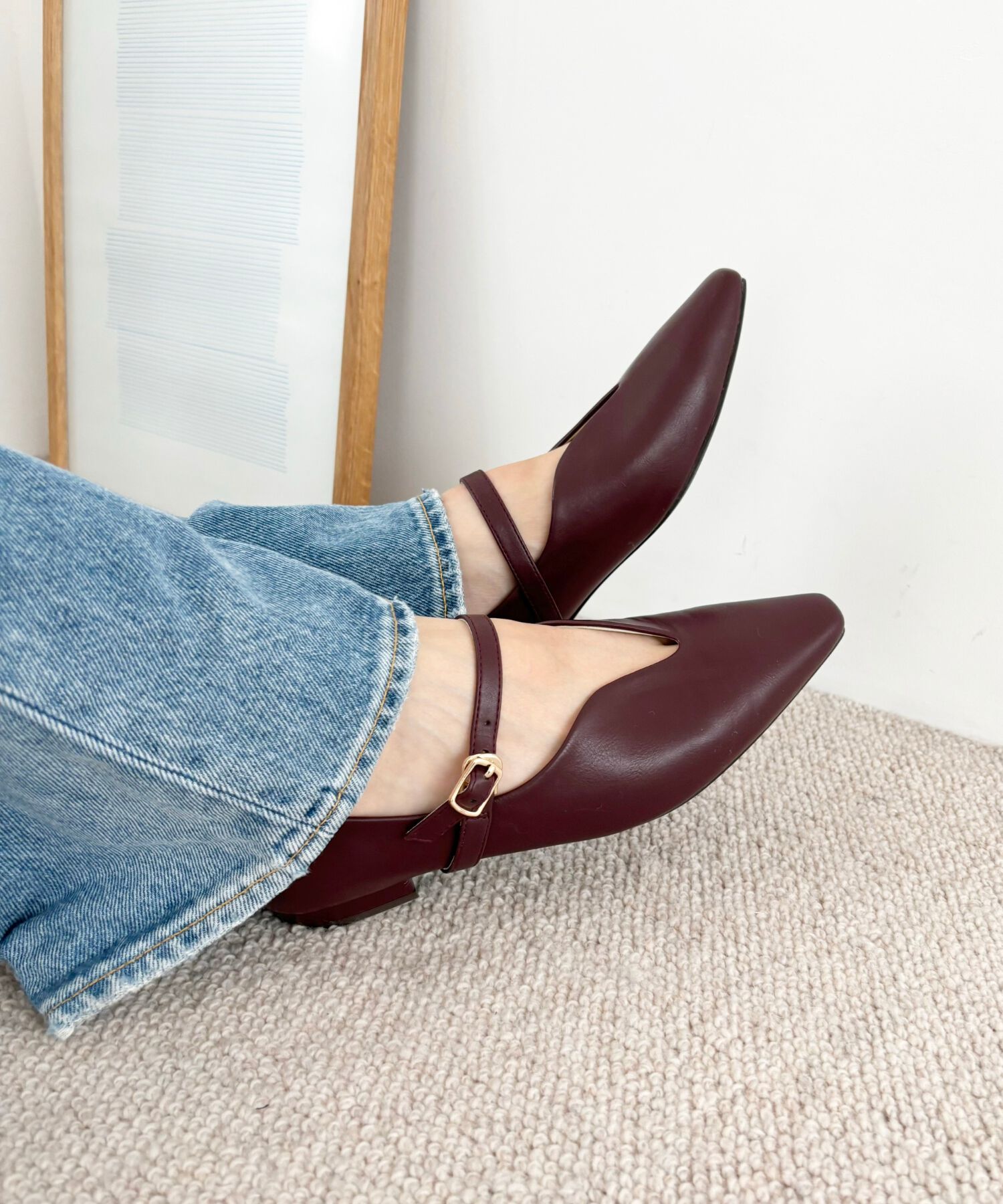 ORiental TRaffic「【WEB限定】ベルト デザイン フラットパンプス /45302  ベーシック  シンプル ストラップパンプス」|パンプス|