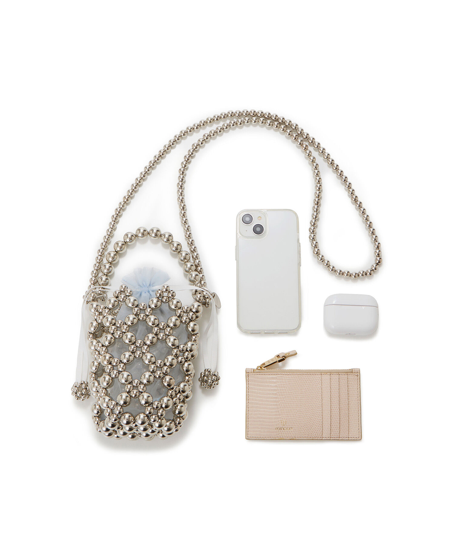 TOPKAPI TREASURE「【TREASURE TOPKAPI】ボールビーズ ミニ ショルダー バッグ オーガンジー巾着ポーチ付き」|ショルダー・メッセンジャー|