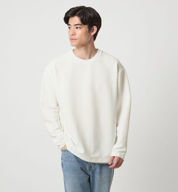 UNITED ARROWS green label relaxing「【WEB限定】リップル フェイクレイヤード ロングスリーブ Tシャツ -吸水速乾・抗菌-」|Tシャツ・カットソー|WHITE