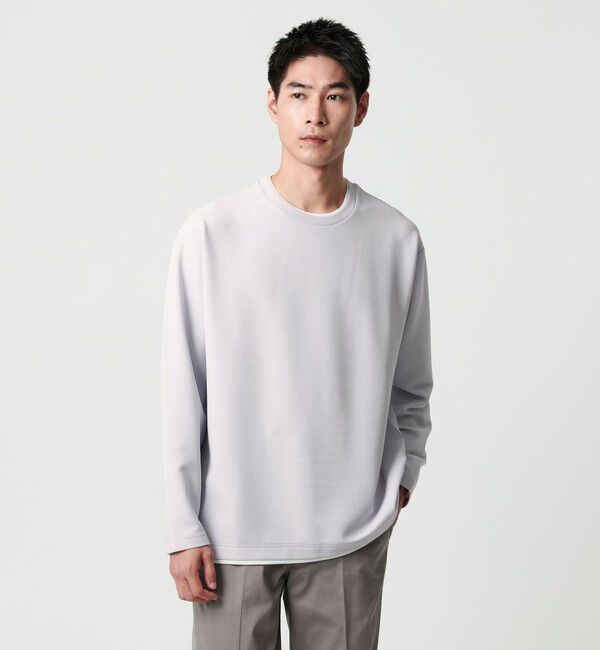 UNITED ARROWS green label relaxing「【WEB限定】リップル フェイクレイヤード ロングスリーブ Tシャツ -吸水速乾・抗菌-」|Tシャツ・カットソー|LT.GRAY