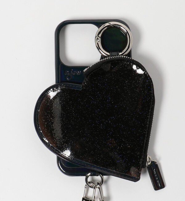 BEAUTY&YOUTH UNITED ARROWS「＜ajew＞PVC HEART PLANET POCKET iPhone16Proケース」|モバイルケース|BLACK