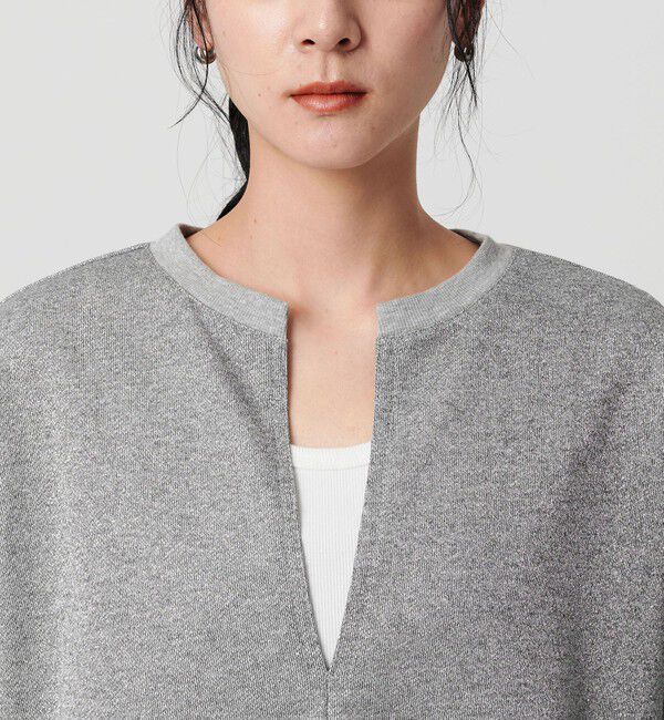 BEAUTY&YOUTH UNITED ARROWS「【WEB限定】ラメ裏毛 キーネック 8分袖プルオーバー」|Tシャツ・カットソー|