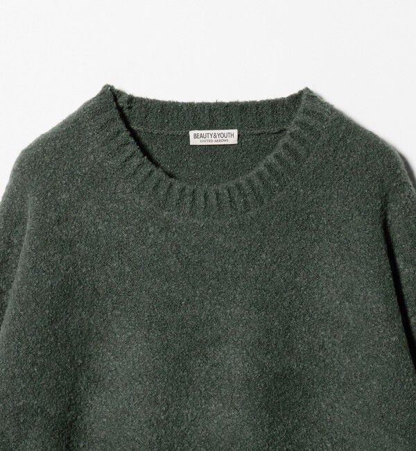 BEAUTY&YOUTH UNITED ARROWS「クリンプ コットンウール クルーネック ニット」|ニット・セーター|