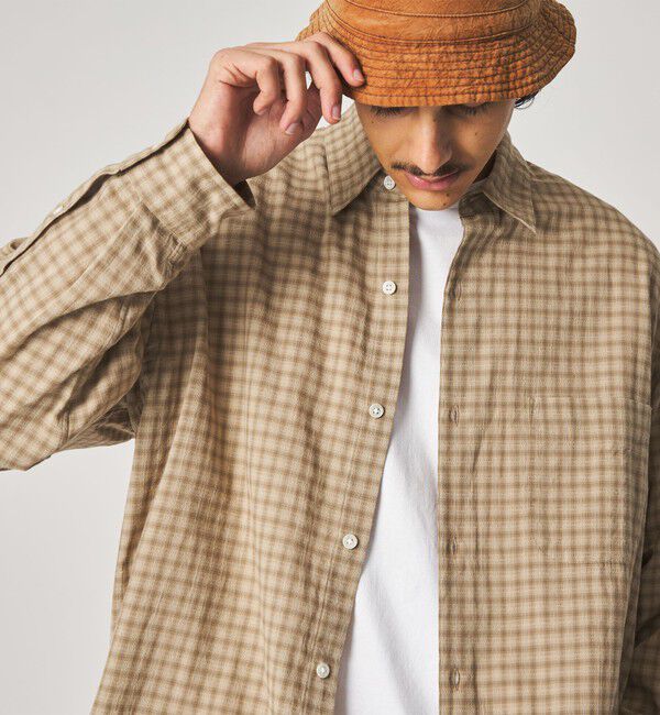 STEVEN ALAN「＜Steven Alan＞ オーガニックコットン ドビー チェック レギュラーカラー シャツ LOOSE」|シャツ・ブラウス|