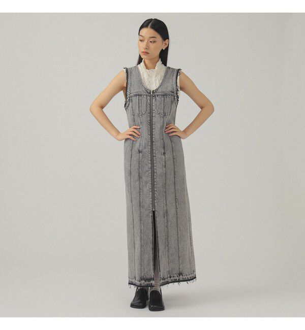 Ray BEAMS 「デニム ジップ タイト ワンピース」|ワンピース|