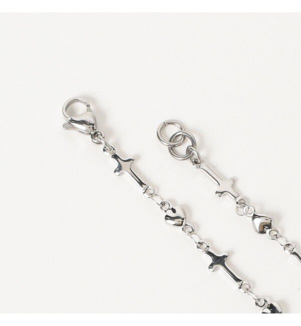 Ray BEAMS 「ステンレス クロス ＆ ハート ブレスレット」|ブレスレット・バングル|