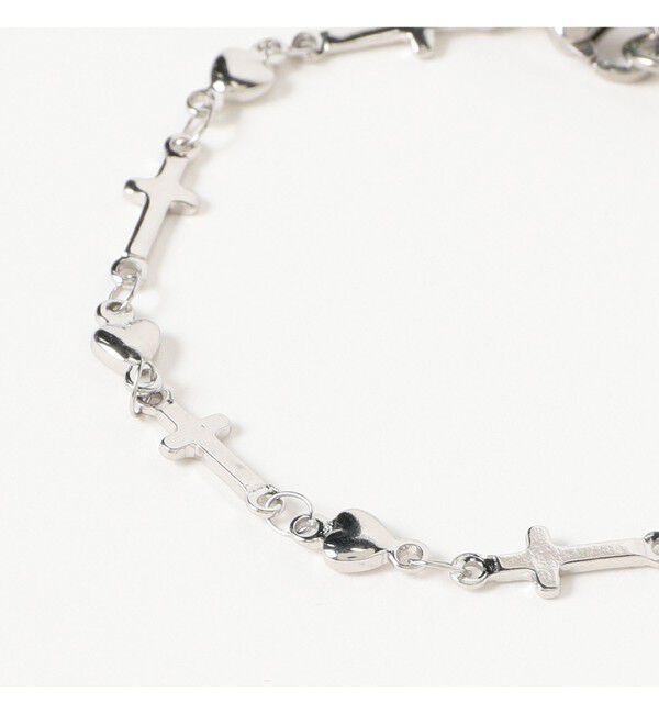 Ray BEAMS 「ステンレス クロス ＆ ハート ブレスレット」|ブレスレット・バングル|