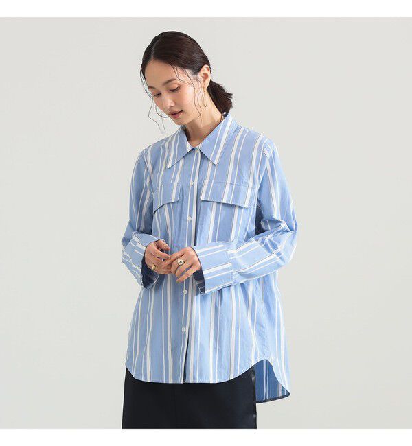 Demi-Luxe BEAMS 「BAUM UND PFERDGARTEN / ストライプ コットン シャツ」|シャツ・ブラウス|BREEZY_BLUE