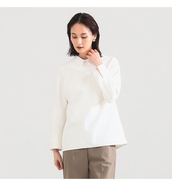 Demi-Luxe BEAMS 「アタッチドカラー ツイルシャツ」|シャツ・ブラウス|WHITE