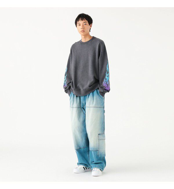 BEAMS「ワイドストレート ダック ダブルニー カーゴパンツ」|チノ|