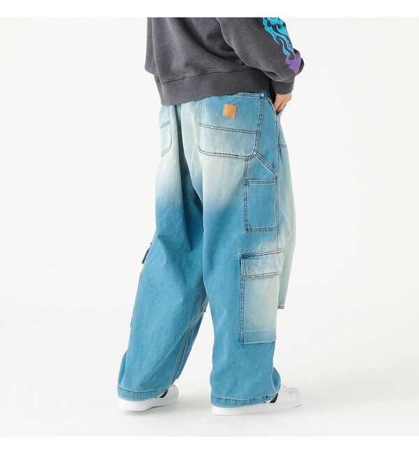 BEAMS「ワイドストレート ダック ダブルニー カーゴパンツ」|チノ|