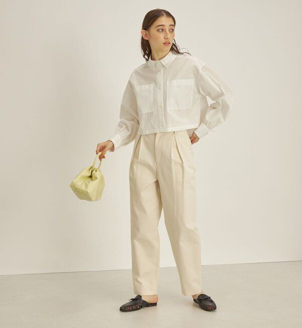 SHIPS for women「〈手洗い可能〉綿 ギャバ マーベルト タック パンツ◇」|その他|