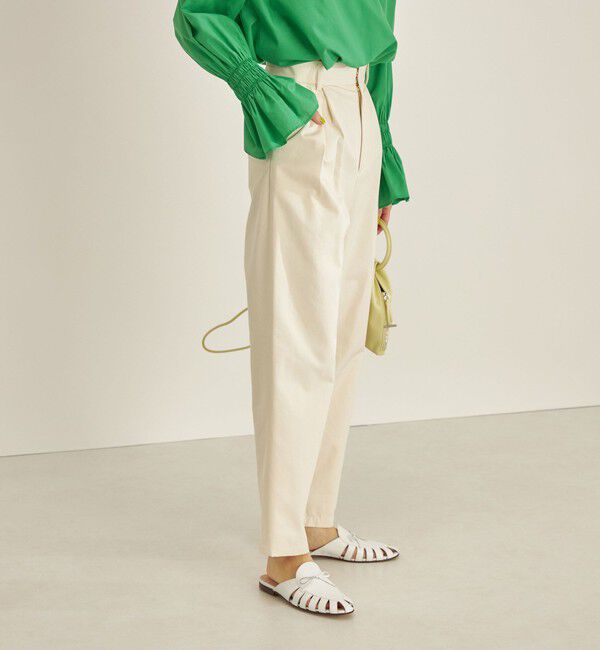 SHIPS for women「〈手洗い可能〉綿 ギャバ マーベルト タック パンツ◇」|その他|