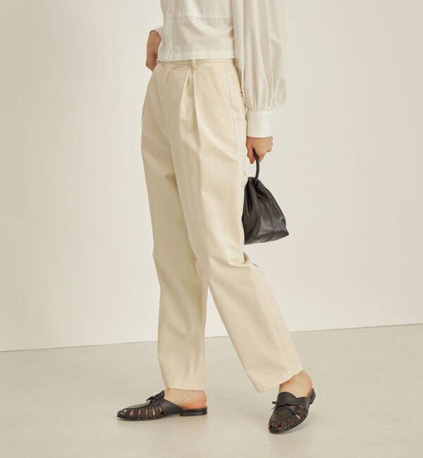 SHIPS for women「〈手洗い可能〉綿 ギャバ マーベルト タック パンツ◇」|その他|