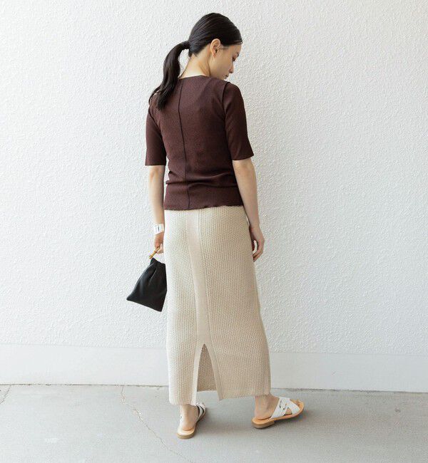 SHIPS for women「〈手洗い可能〉ドライテレコ ボートネック 5分袖 カットソー」|Tシャツ・カットソー|