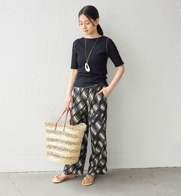 SHIPS for women「〈手洗い可能〉ドライテレコ ボートネック 5分袖 カットソー」|Tシャツ・カットソー|