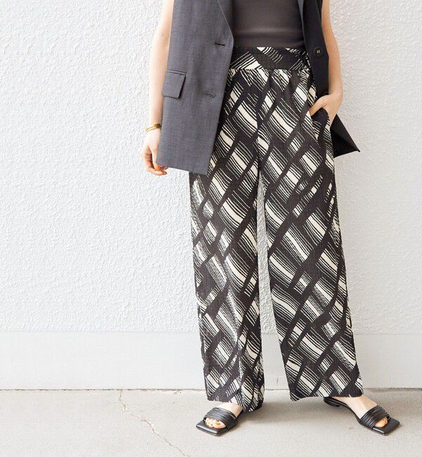 SHIPS for women「〈手洗い可能〉Deveaux モノトーン プリント パンツ◇」|その他|ブラック