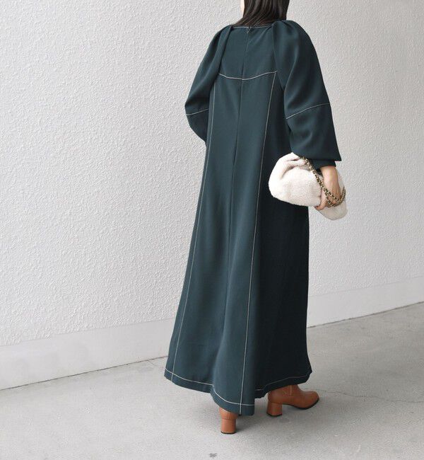 SHIPS for women「* 〈洗濯機可能 / セレモニー対応可〉ステッチ ショルダー タック ワンピース ◇」|ワンピース|