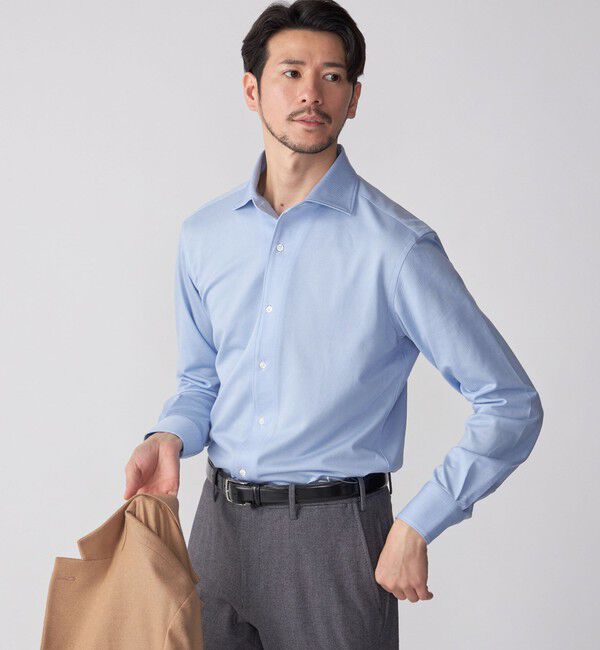 SHIPS「SHIPS: ALBINI ジャージー 無地 ワンピースカラー シャツ」|シャツ・ブラウス|