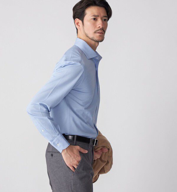 SHIPS「SHIPS: ALBINI ジャージー 無地 ワンピースカラー シャツ」|シャツ・ブラウス|