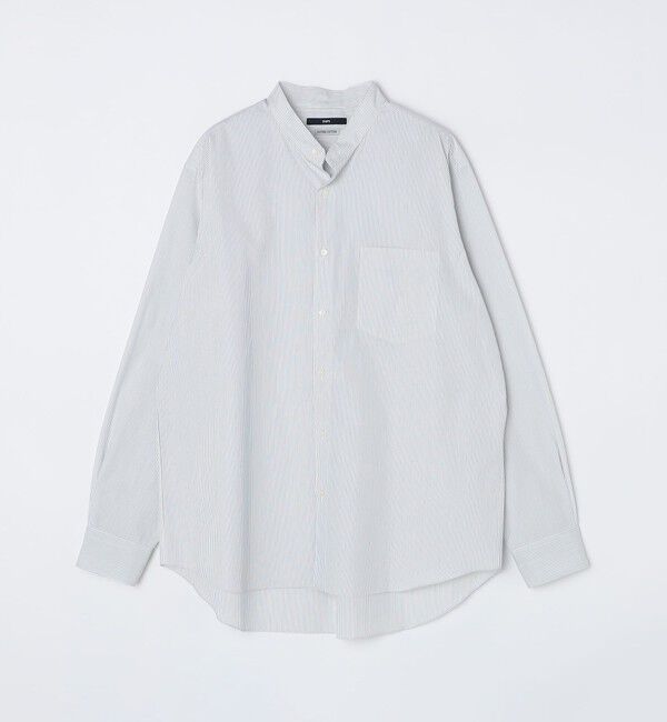 SHIPS「SHIPS: バンドカラー スーピマ コットン ポプリン ストライプ 長袖 シャツ」|シャツ・ブラウス|