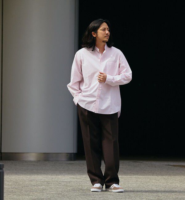 SHIPS「SHIPS: バンドカラー スーピマ コットン ポプリン ストライプ 長袖 シャツ」|シャツ・ブラウス|