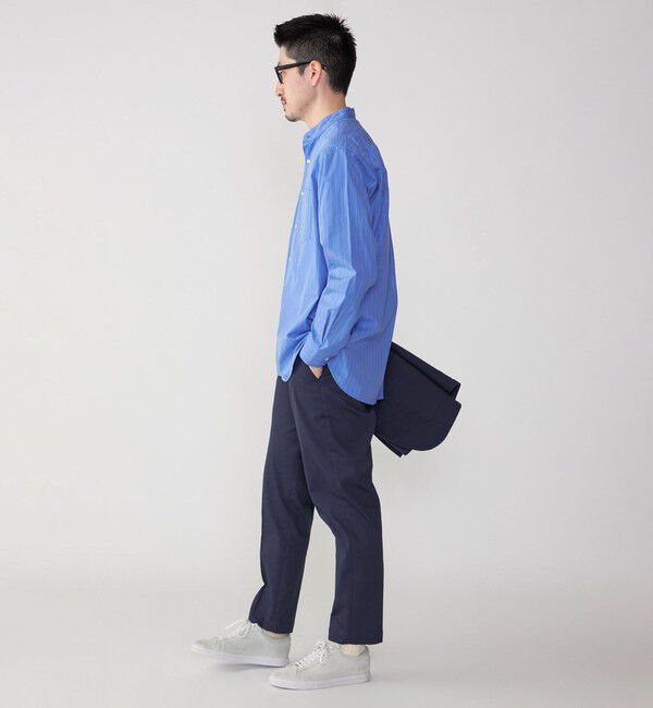 SHIPS「SHIPS: バンドカラー スーピマ コットン ポプリン ストライプ 長袖 シャツ」|シャツ・ブラウス|