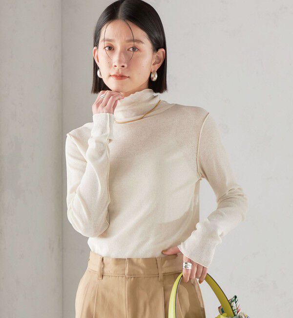 SHIPS for women「〈手洗い可能〉ドライタッチ リブ タートル 2」|Tシャツ・カットソー|