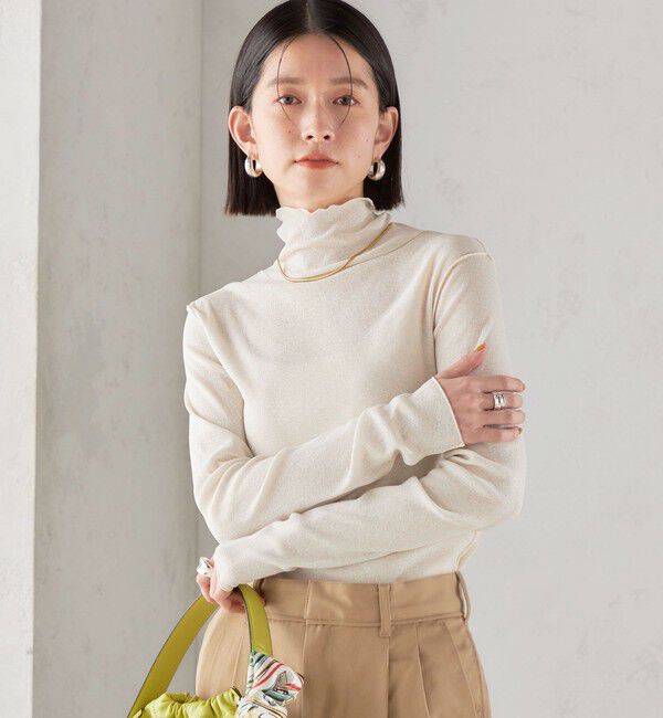 SHIPS for women「〈手洗い可能〉ドライタッチ リブ タートル 2」|Tシャツ・カットソー|