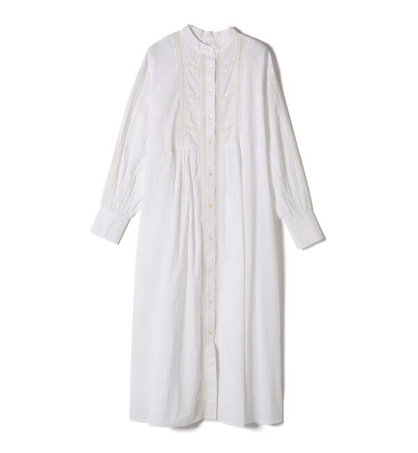 SHIPS Colors 「SHIPS Colors:〈手洗い可能〉コットン レース ジョイント シャツワンピース◇」|ワンピース|オフホワイト