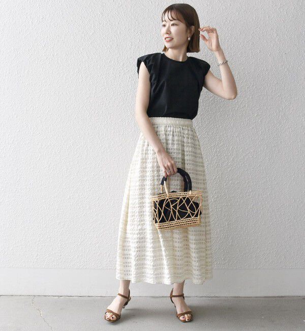 SHIPS any「SHIPS any:〈洗濯機可能〉シアー チェック ギャザー スカート」|スカート|