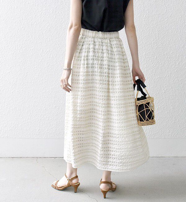 SHIPS any「SHIPS any:〈洗濯機可能〉シアー チェック ギャザー スカート」|スカート|