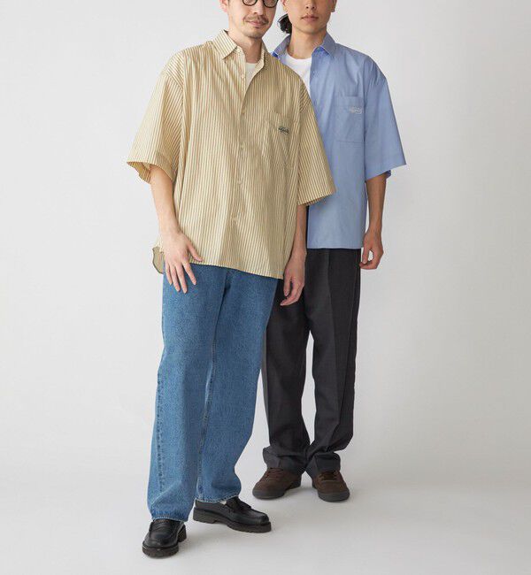SHIPS「SHIPS: ストライプ ブロード レギュラーカラー ショートスリーブ オーバー シャツ」|シャツ・ブラウス|
