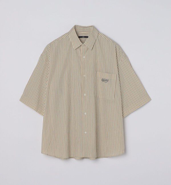 SHIPS「SHIPS: ストライプ ブロード レギュラーカラー ショートスリーブ オーバー シャツ」|シャツ・ブラウス|