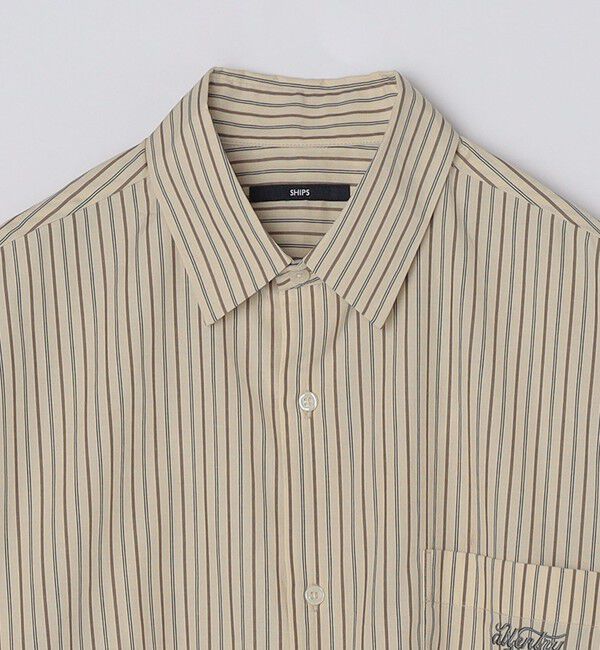 SHIPS「SHIPS: ストライプ ブロード レギュラーカラー ショートスリーブ オーバー シャツ」|シャツ・ブラウス|